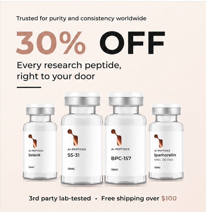 AI Peptides limited-time offer — 30% off research peptides