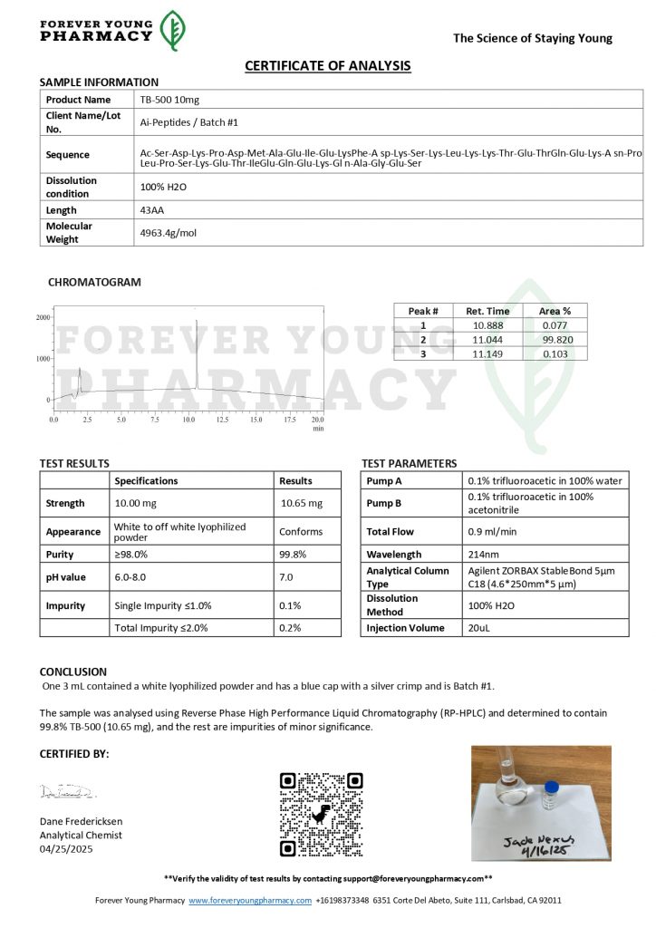 TB-500 10mg - COA - Ai-Peptides - 04.25.2025_page-0001